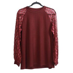 Hao MeiLi Lace Raglan Sleeve Top